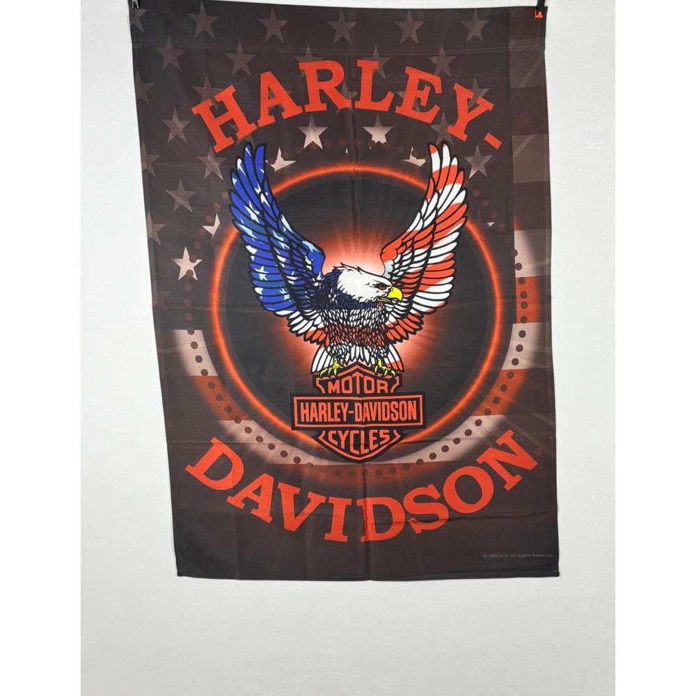 Harley Davidson 2009 Russ Decorative Yard Flag with Eagle Estate Size 30x43